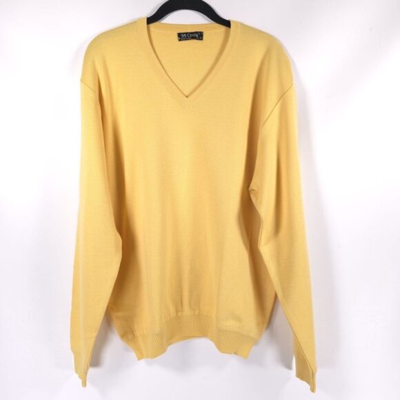 ST. CROIX Luxury V Neck Jacq Knit Pullover Sweater Craftsmanship LARGE‎ - Picture 2 of 11